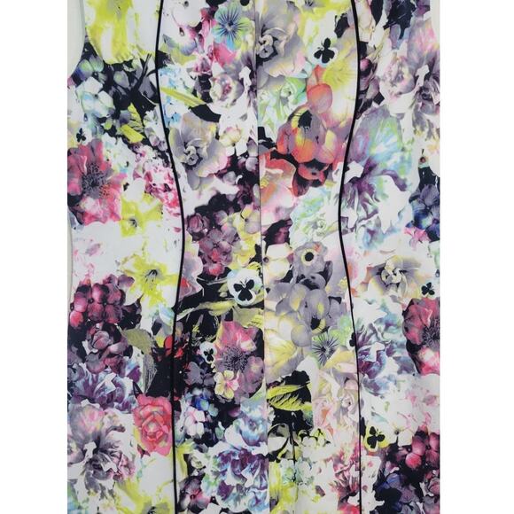 Tahari Arthur S. Levine Dress Womens 16 Colorful Floral Bodycon Sleeveless Dress - Picture 6 of 11
